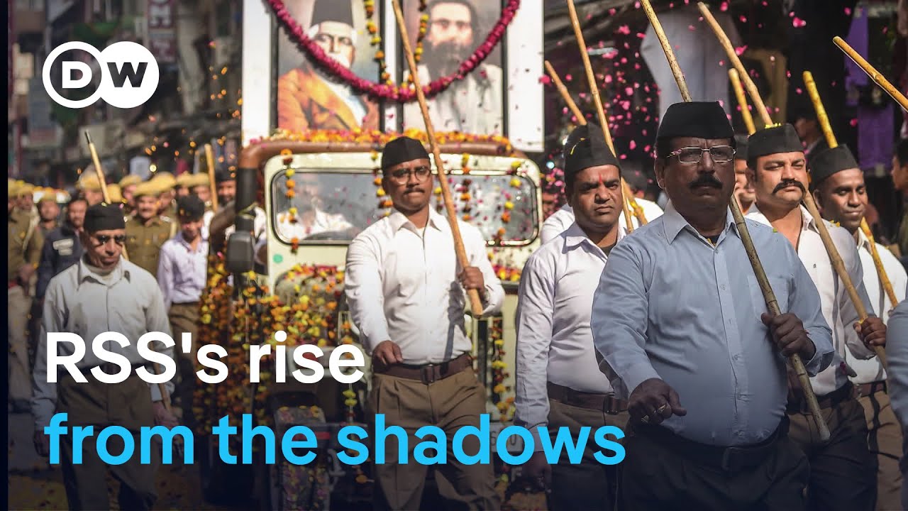 RSS members marching in a procession